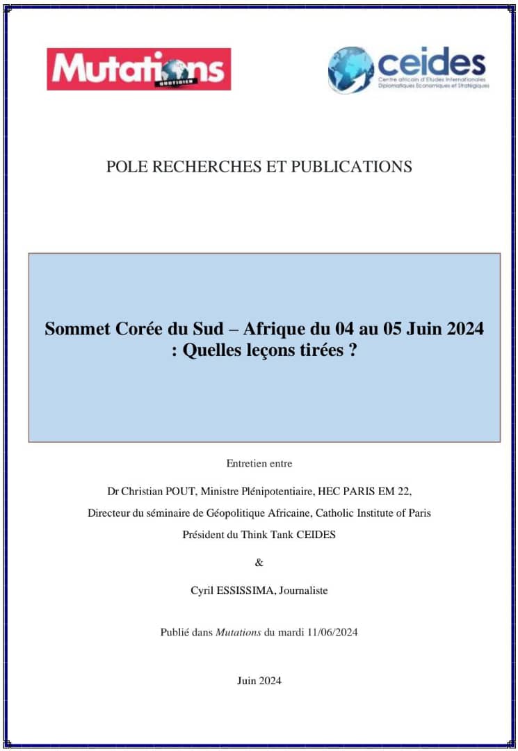 You are currently viewing Sommet Corée du Sud – Afrique du 04 au 05 Juin 2024 : Quelles leçons tirées ?